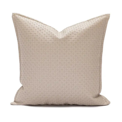 Beige square cushion cover 45x45cm with subtle geometric woven pattern for decorbites brown beige living room decor