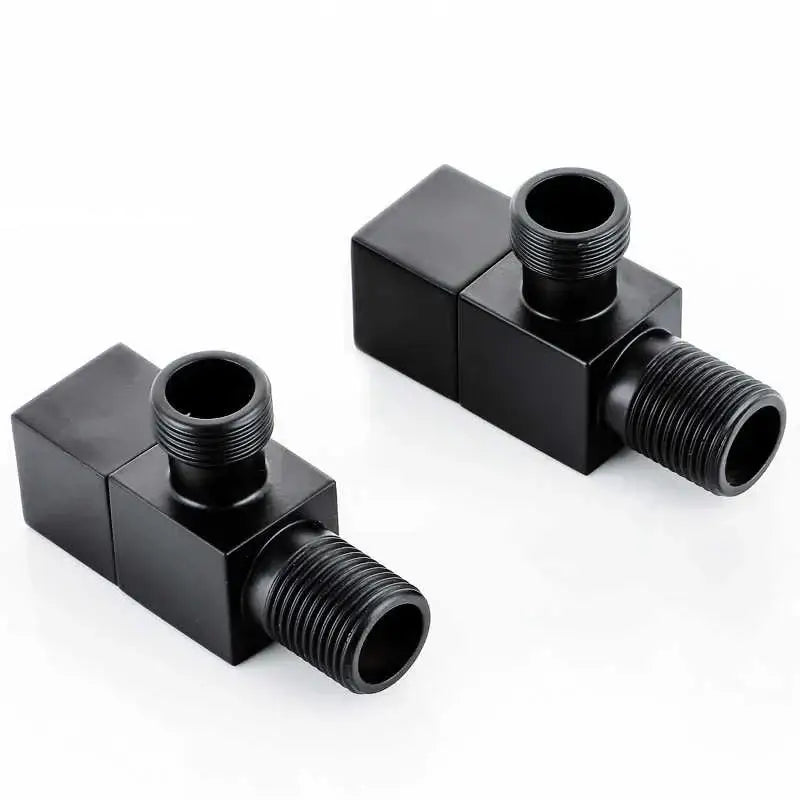 Black matte stainless steel brus gold corner valve pipe fittings with threaded ends for decorbites brus gold bathroom faucet