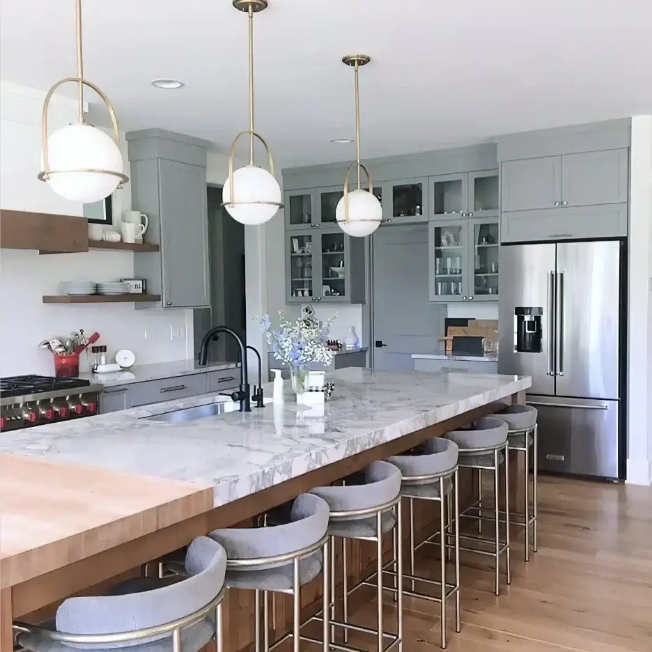 Brushed brass glass ball ceiling light with white globe shades for living room and decorbites glass ball decor