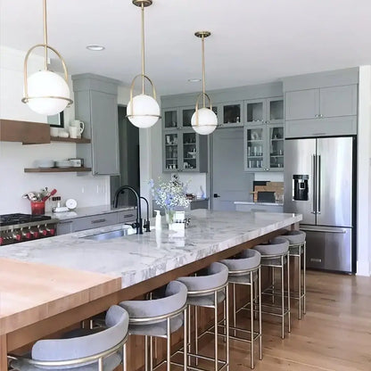 Brushed brass glass ball ceiling light with white globe shades for living room and decorbites glass ball decor
