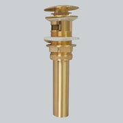 Brushed gold basin sink drain in gold-toned brass with layered flanges for decorbites brushed gold bathroom waste
