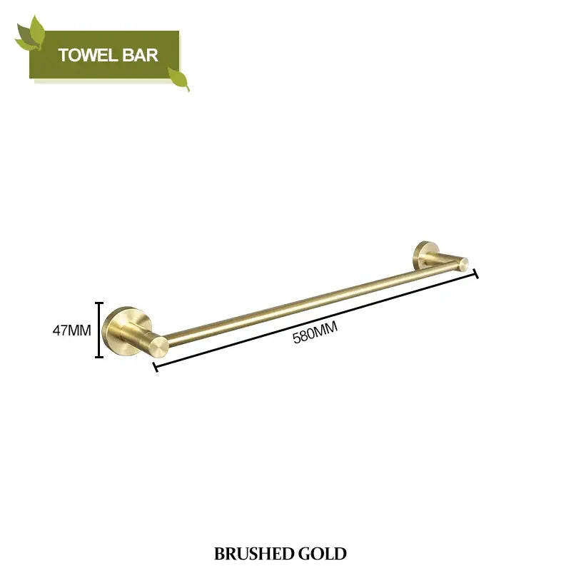 Brushed gold towel bar from decorbites bathroom pendant set featuring sleek modern design and sturdy mounting hardware