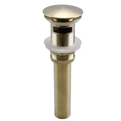 Brass-finished bathroom sink drain with threaded connections for decorbites brushed gold basin faucet widespread tap