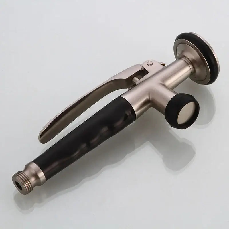 Brushed nickel and chrome kitchen sprayer head with rubber grip and stainless steel black rubber shower nozzle trigger mechanism decorbites brass kitchen