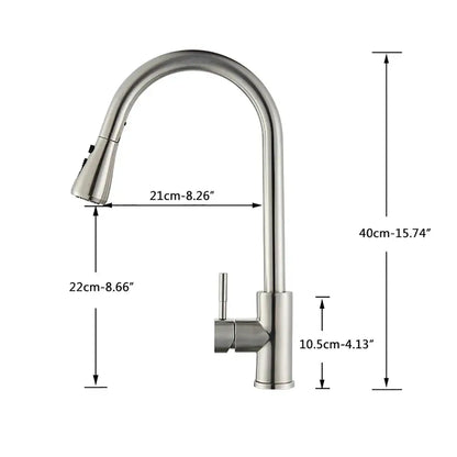 Brushed nickel kitchen faucet with stainless steel pull-down sprayer curved spout and single lever handle decorbites brushed nickel