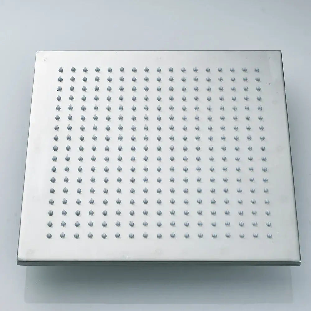 Square stainless steel shower head with brushed nickel led rainfall and blue light decorbites brushed nickel fixture
