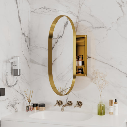 Matte Gold Medicine Cabinet