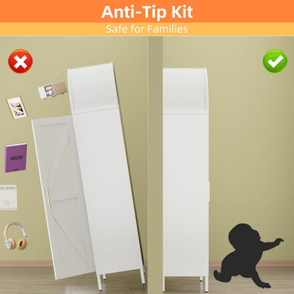 White Kitchen Pantry Cabinet, Arched Storage Cabinet With Doors And Adjustable Shelves, Tall Freestanding Cupboard For Laundry, Dining Room, Living Room, Bathroom