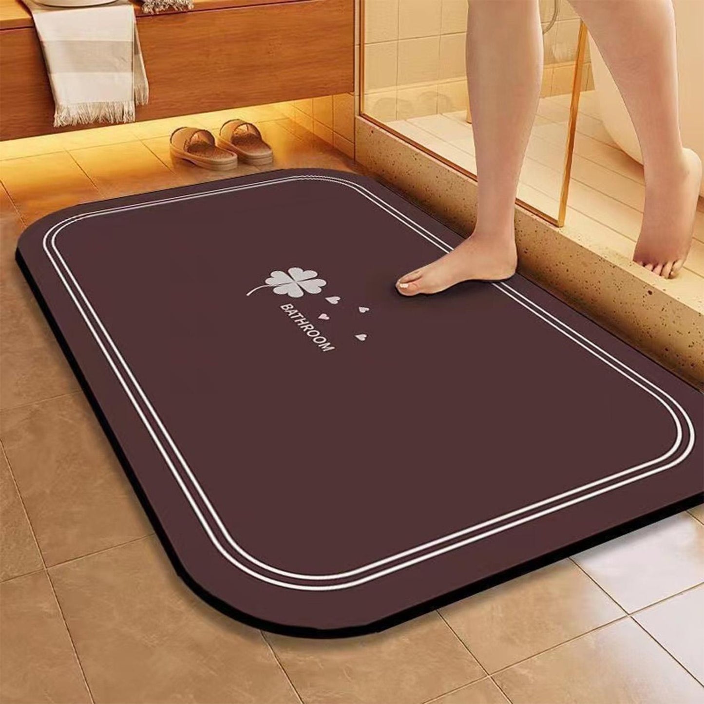 Combination Set Of Quick-drying, Non-slip Diatomaceous Earth Bathroom Mats, Suitable For Bathrooms And Showers, Super Absorbent And Soft Rugs, Suitable For Both Indoor And Outdoor Use.