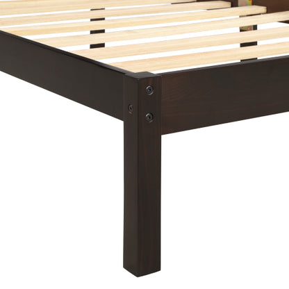 Platform Bed Frame With Headboard, Wood Slat Support, No Box Spring Needed,Twin, Espresso