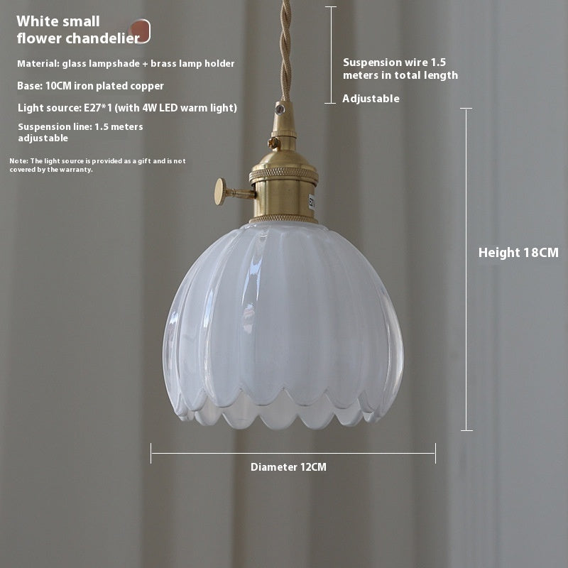 Bedroom Bedside Vintage Glass Flower Chandelier