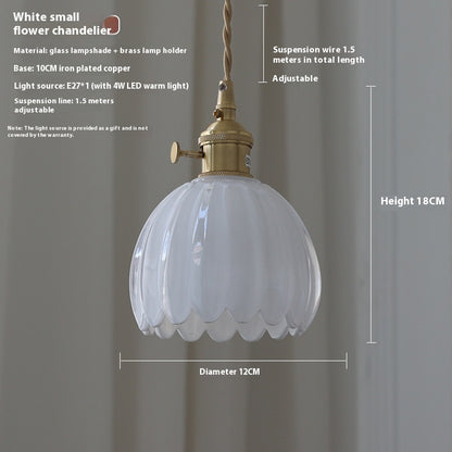 Bedroom Bedside Vintage Glass Flower Chandelier