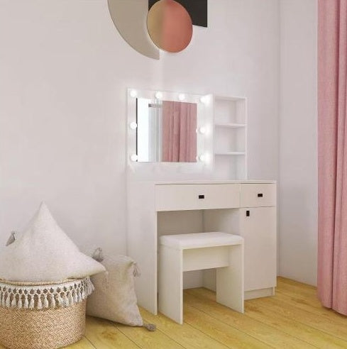 White Nordic Vanity Desk