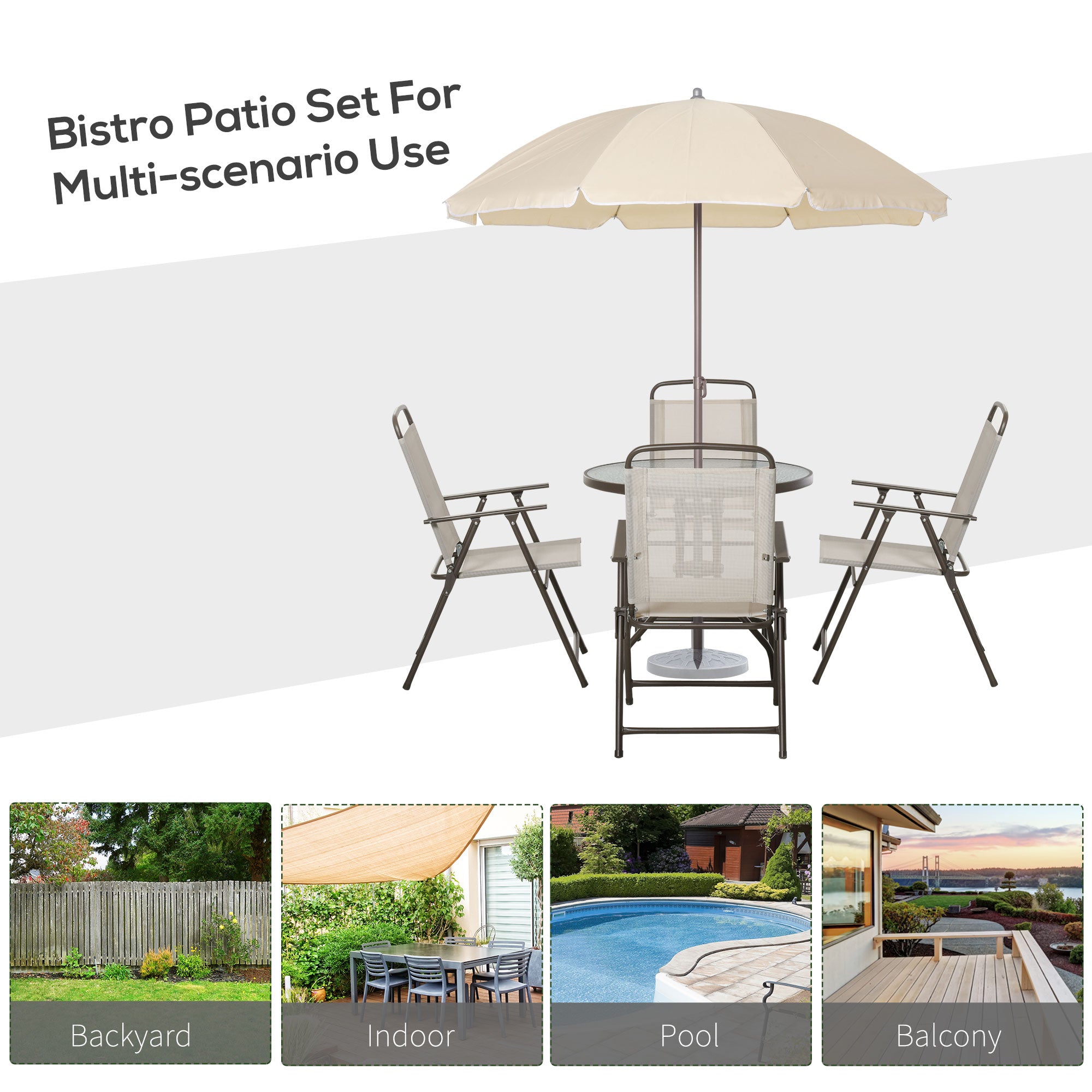 Beige Folding Dining Set