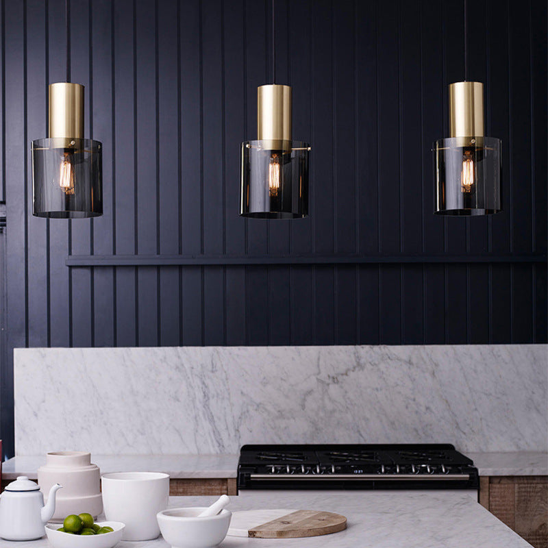 Smoky Glass Chandelier Lamp