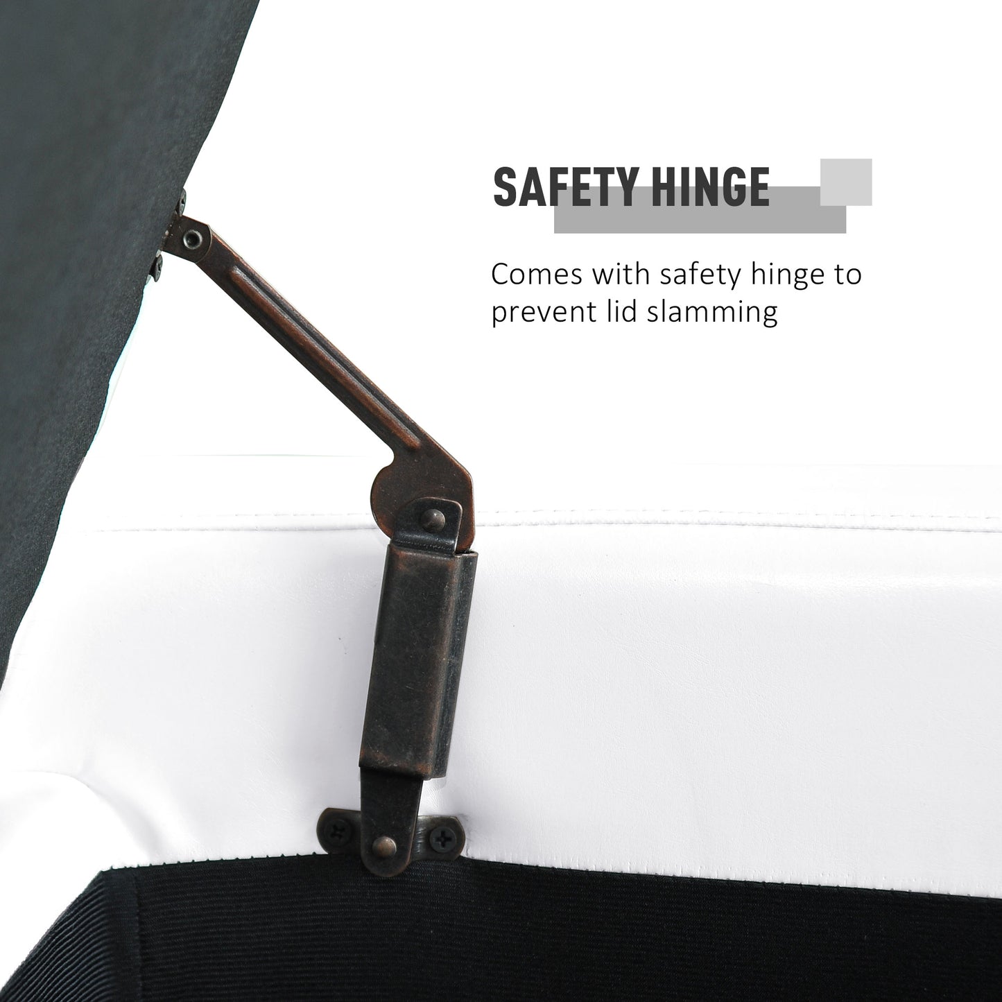 50.5" Faux Leather Rectangular Tufted Storage Ottoman for Living Room