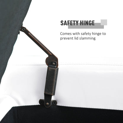 50.5" Faux Leather Rectangular Tufted Storage Ottoman for Living Room