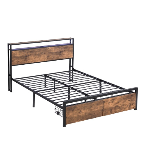 Metal Storage Platform Bed