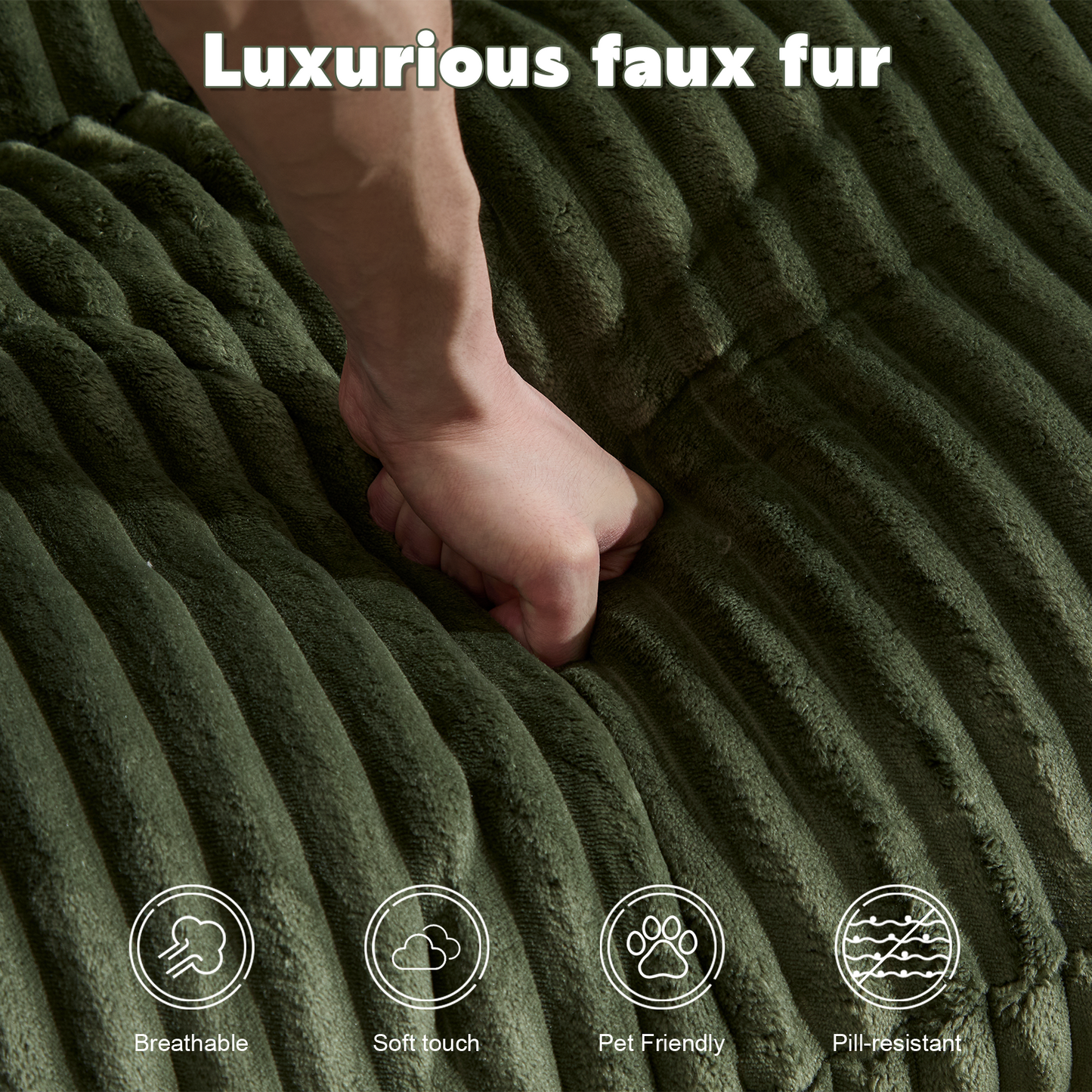 Double Chaise Lounge Chair Indoor,Oversized Upholstered Sleeper Cloud Couch,Deep Seat Luxury Sofa Bed,Sectional Sofa Chaise Love-seat,Corduroy Reading Chair For Living Room,No Assembly Required,Green