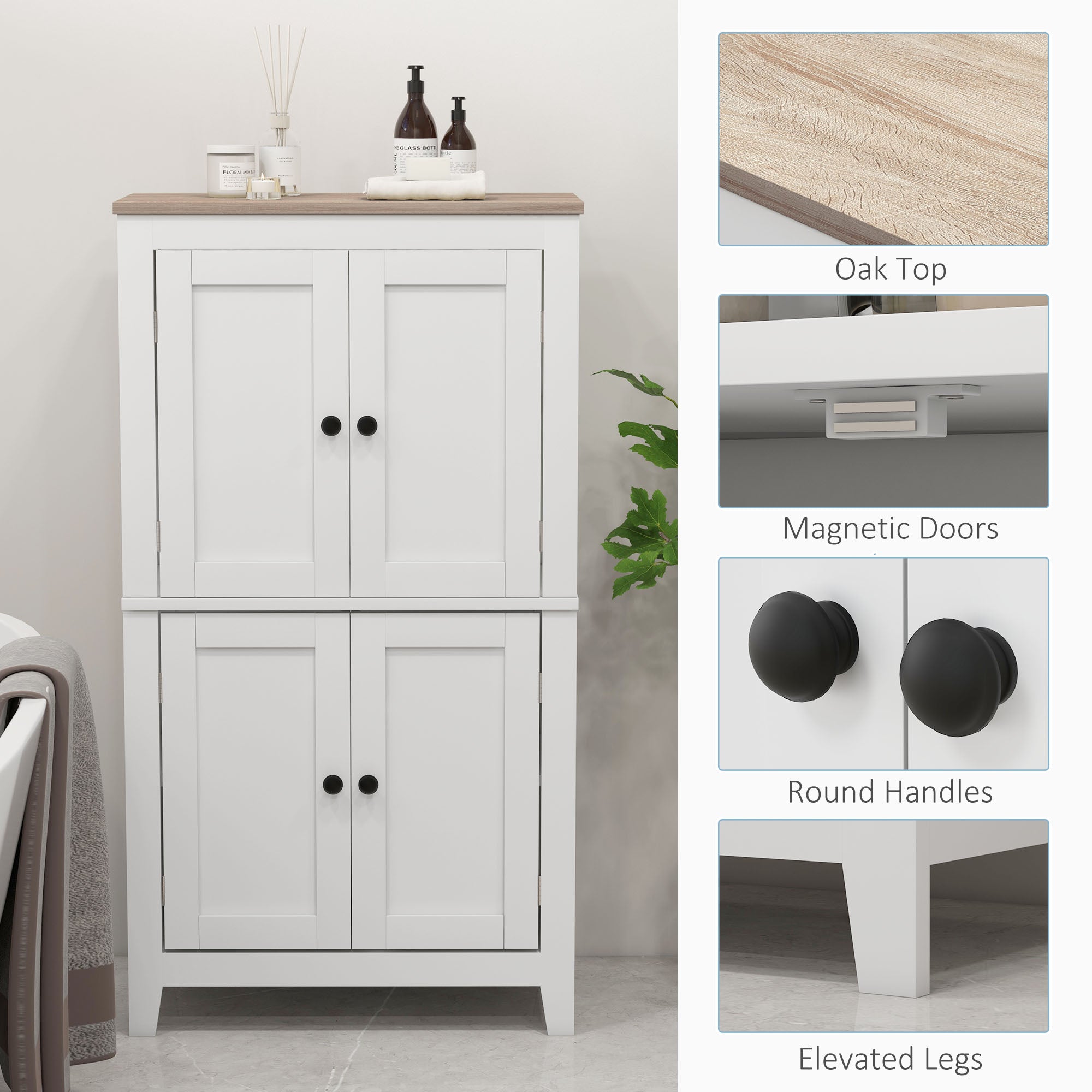 White Functional Storage Cabinet