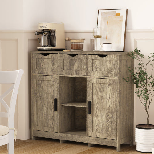 Gray Wooden Floor Cabinet