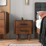 Walnut Mid Century Nightstand