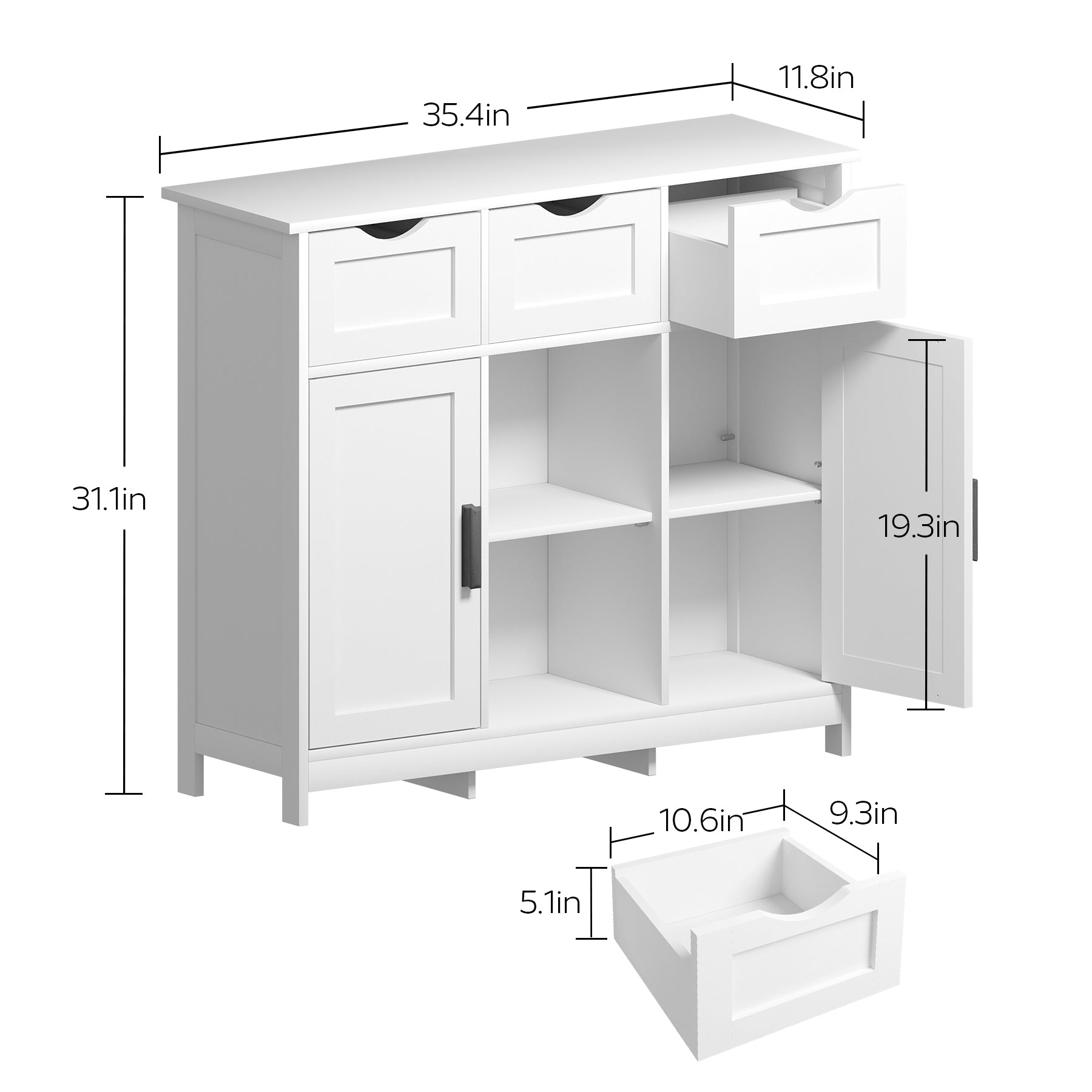 Versatile Wood Storage Cabinet