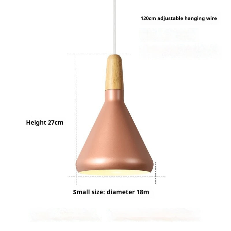 Nordic Denmark Modern Simple Warm Solid Wood Macaron Aluminum Chandelier