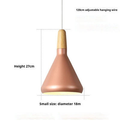 Nordic Denmark Modern Simple Warm Solid Wood Macaron Aluminum Chandelier
