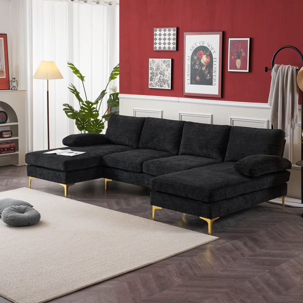 Gray Modular U-Shaped Sofa