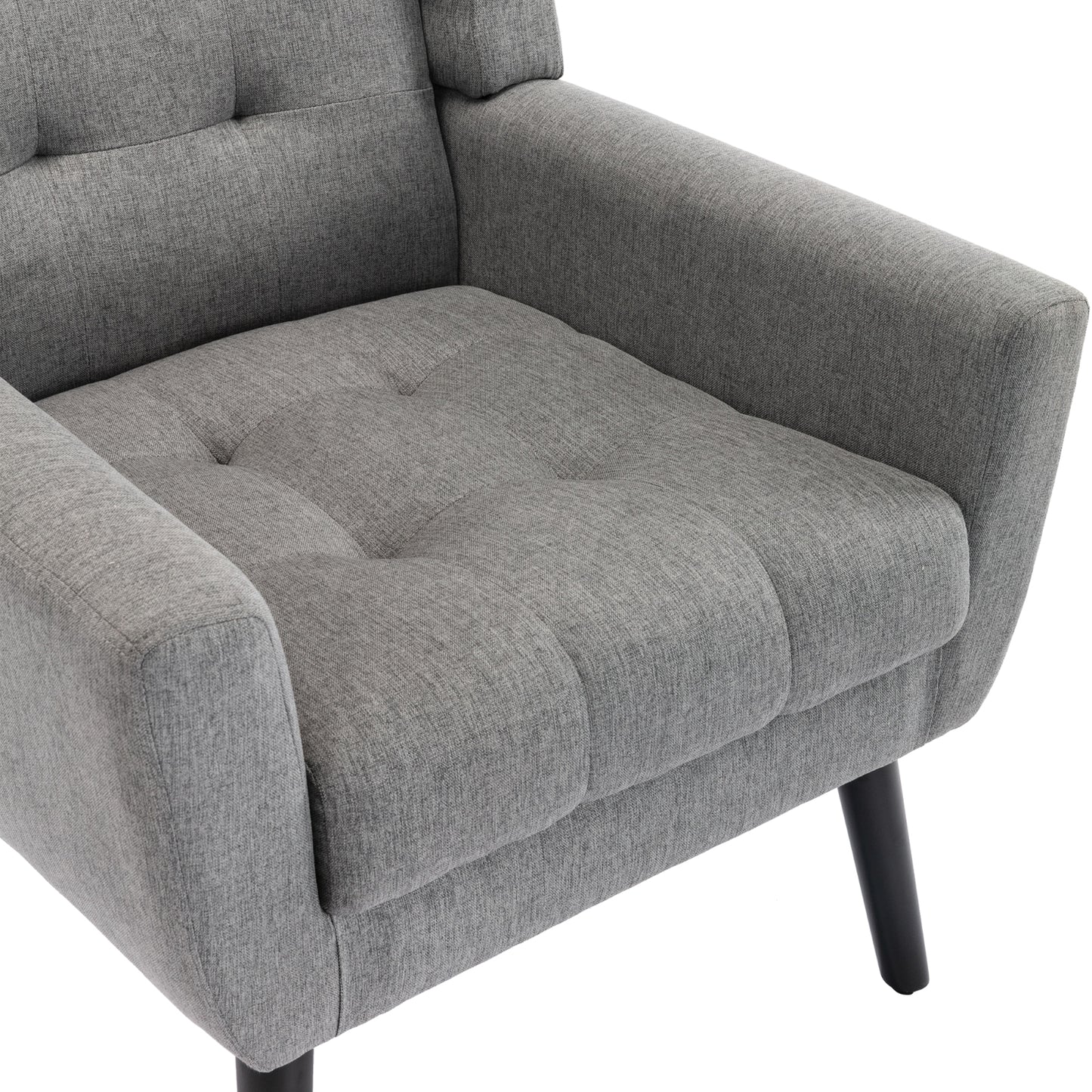 Modern Soft Linen Ergonomic Accent Chair For Living Room, Bedroom, Home