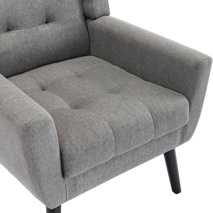 Modern Soft Linen Ergonomic Accent Chair For Living Room, Bedroom, Home