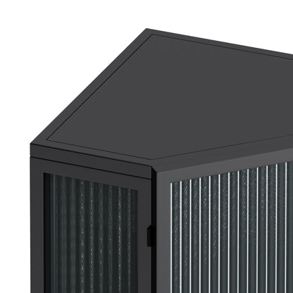 22.25 Floor Corner Cabinet With Glass Door   Shelves For Bathroom, Living Room