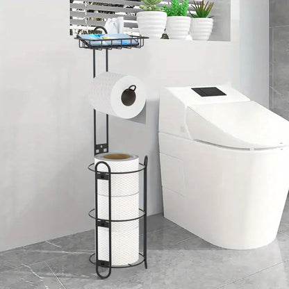 Toilet Paper Holder With Shelf, Bathroom Freestanding Toilet Paper Holder, Clearance Disposal