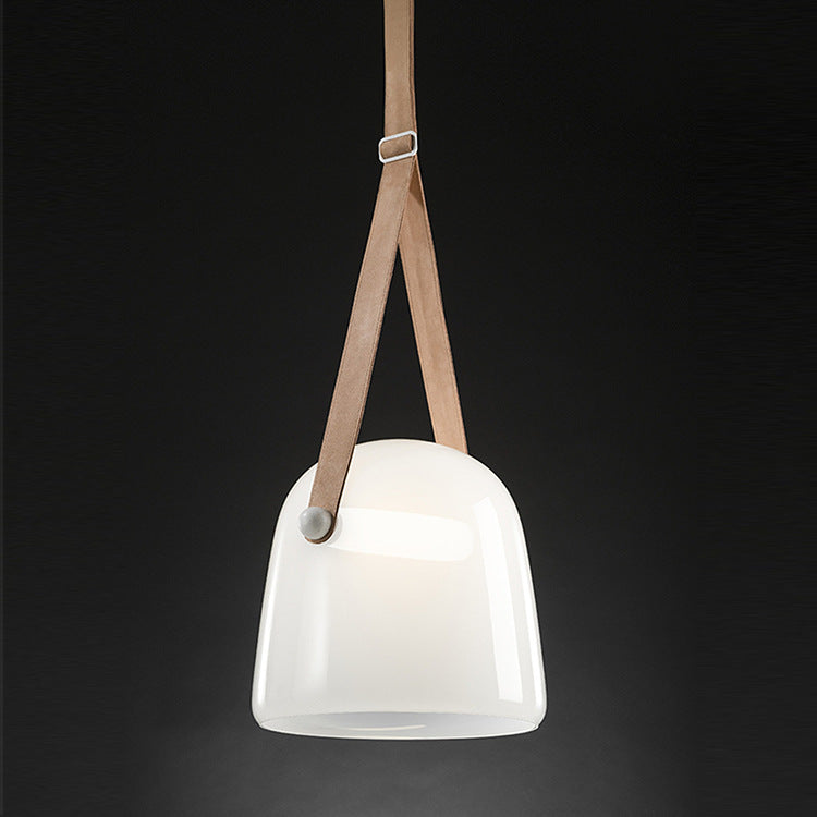 Post Modern Creative Leather Strap Glass Chandelier