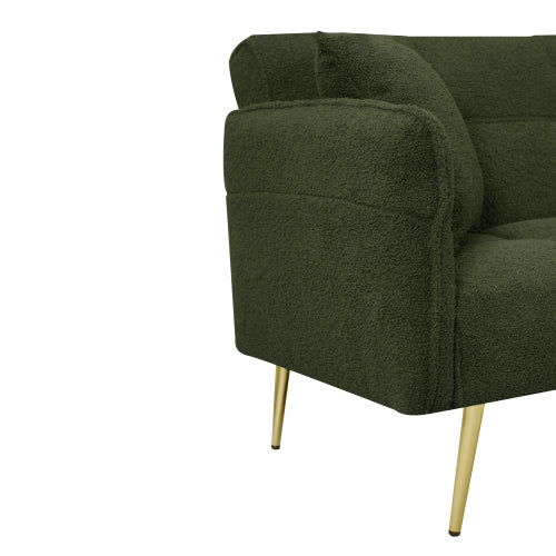Grey Folding Armrest Sofa Green Quick-Convert