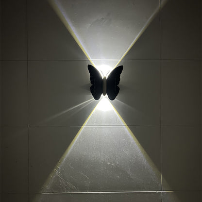 Outdoor Solar Wall Lamp Butterfly Wall Washer Simple Modern