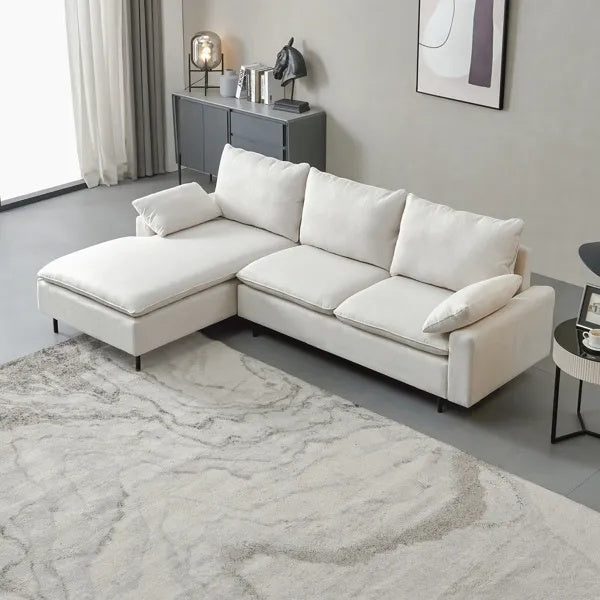 Linen Right Chaise Sectional Sofa