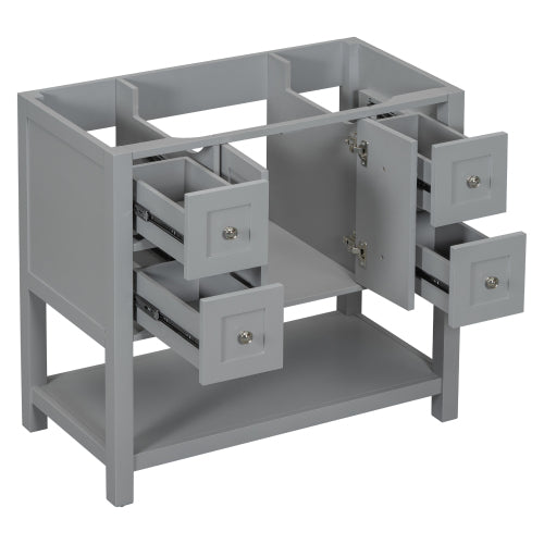 36'' Bathroom Vanity Without Sink,Free Standing Vanity Set With 4 Drawers& Soft Closing Doors,Solid Wood Frame Bathroom Storage Cabinet Only