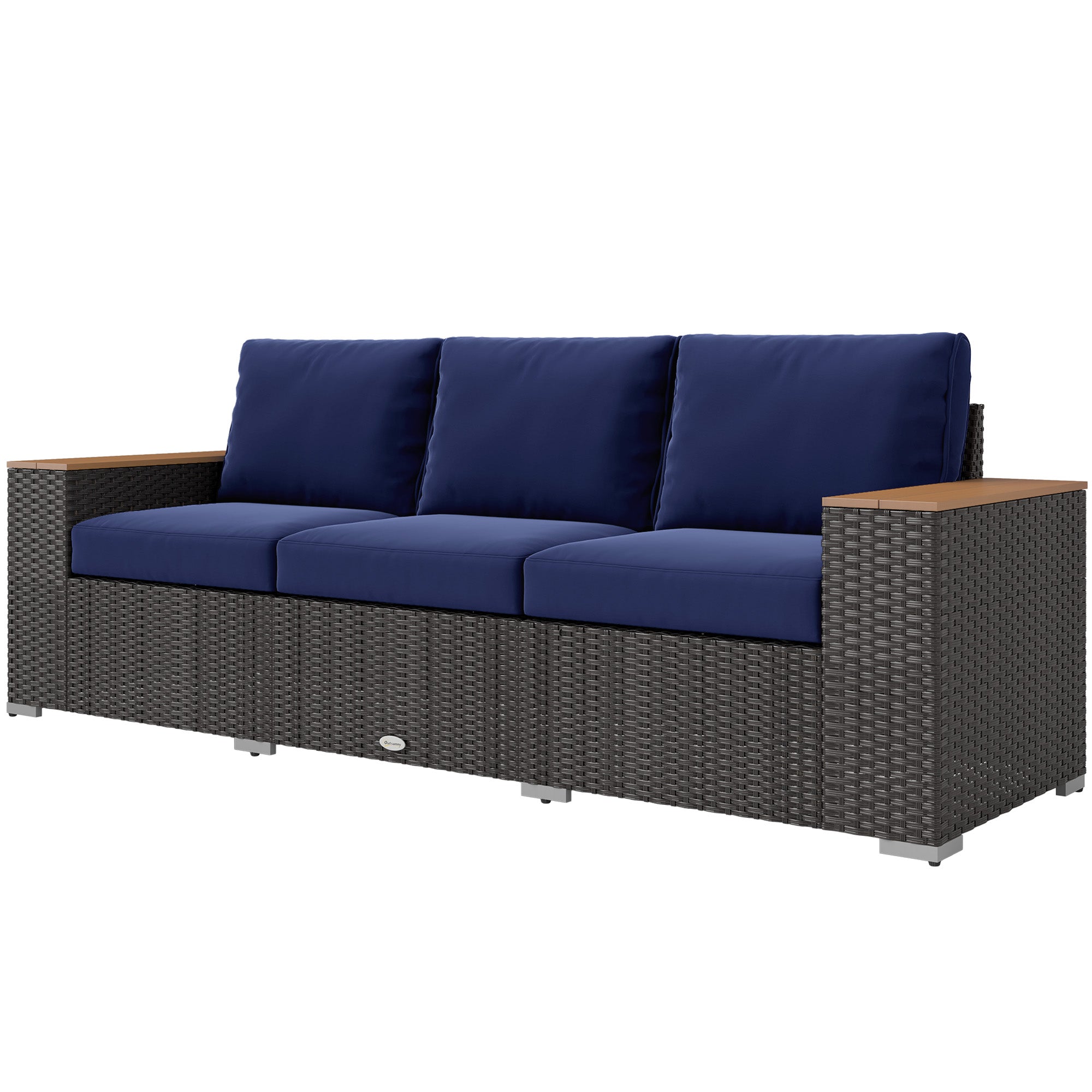 Navy Wicker Outdoor Sofa
