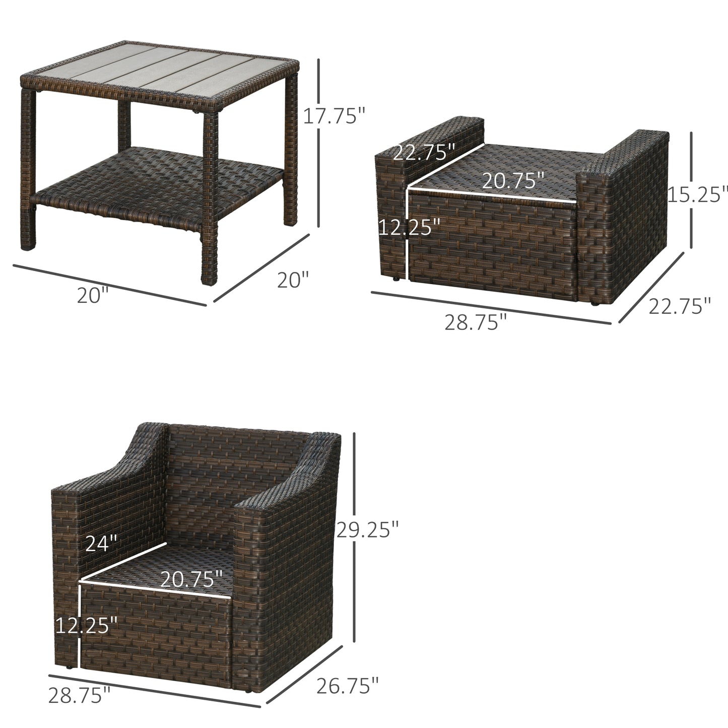 5pc Patio Furniture Set