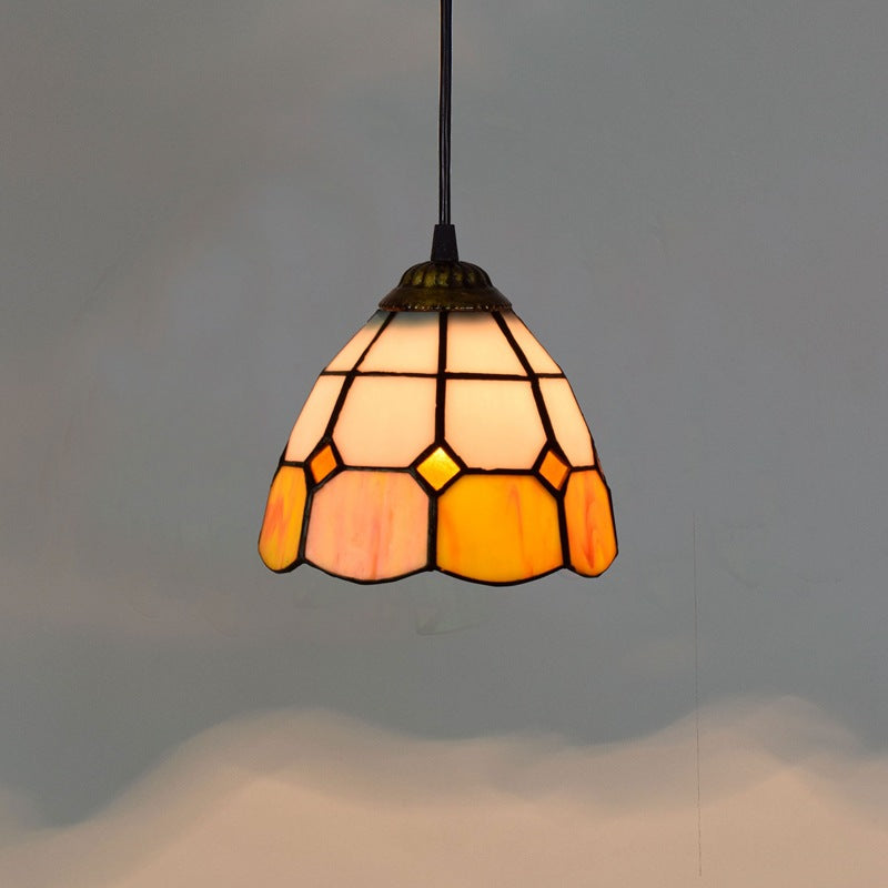 Retro Mediterranean Creative Stained Glass Chandelier