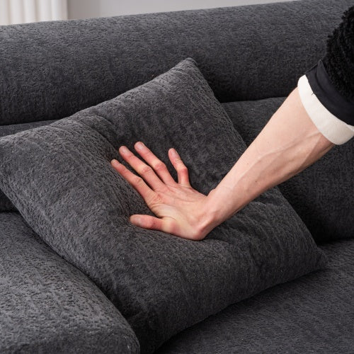 Gray Chenille 4-Seater Sofa