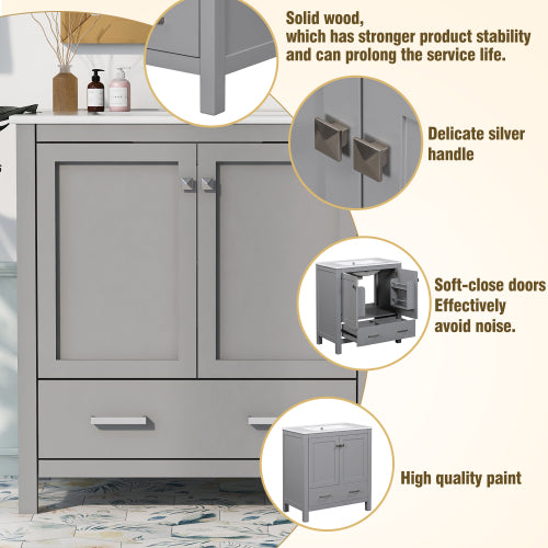 Gray Single Sink Vanity