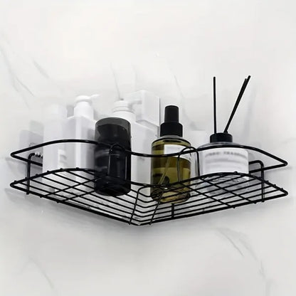 1pc Wall Mounted Bathroom Shelf, Shower Caddy Rack, No Punching Triangle Storage Rack For Bathroom Kitchen, Bathroom Accessories
