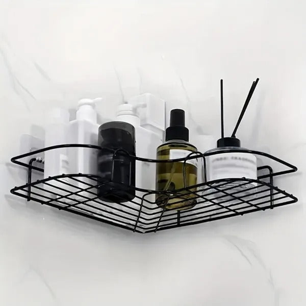 1pc Wall Mounted Bathroom Shelf, Shower Caddy Rack, No Punching Triangle Storage Rack For Bathroom Kitchen, Bathroom Accessories