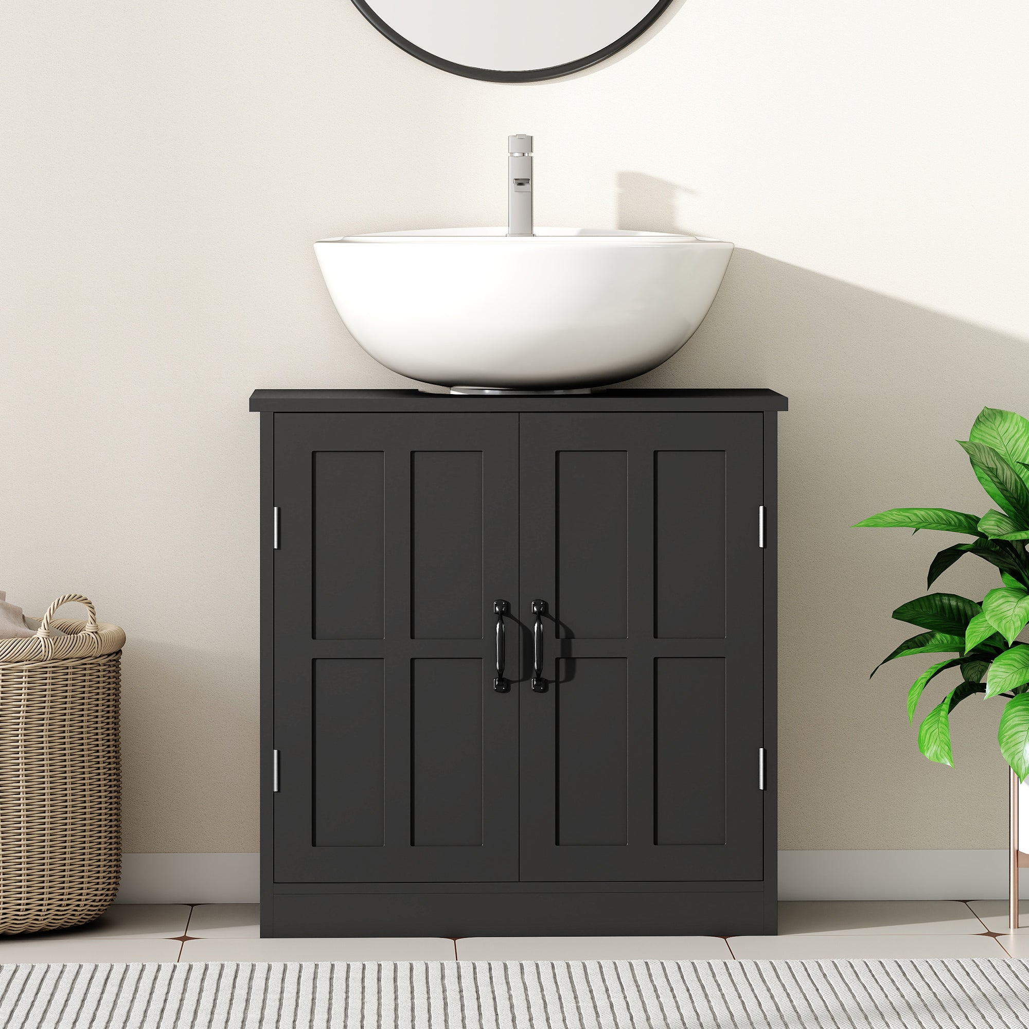 Black Bathroom Sink Cabinet