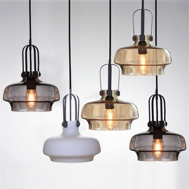 Amber Glass Bar Chandelier