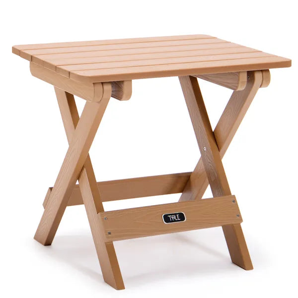 TALE Adirondack Portable Folding Side Table Square All-Weather And Fade-Resistant Plastic Wood Table Perfect For Outdoor Garden;  Beach;  Camping;  Picnics