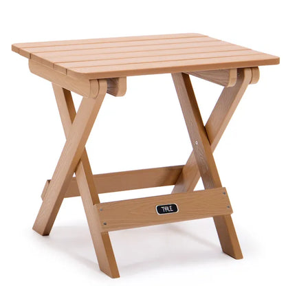 TALE Adirondack Portable Folding Side Table Square All-Weather And Fade-Resistant Plastic Wood Table Perfect For Outdoor Garden;  Beach;  Camping;  Picnics